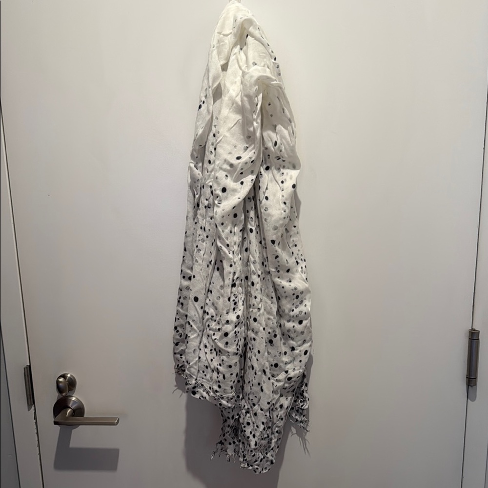 White and Black Polka Dot Scarf